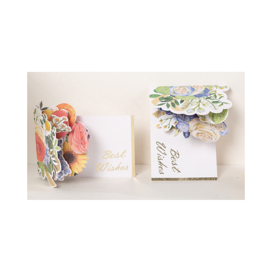 3D Gold Foil Floral Greeting Card Set(2 cards)